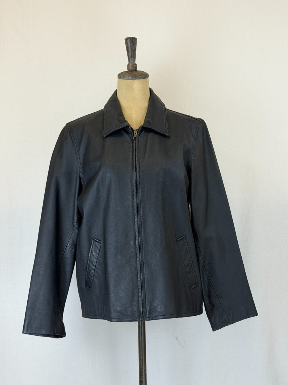 Vintage Y2K Dunne & Cole Black Leather Jacket #0331 SZ Large